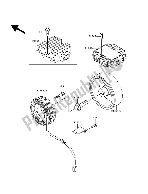 All parts for the Generator of the Kawasaki Zephyr 750 1994