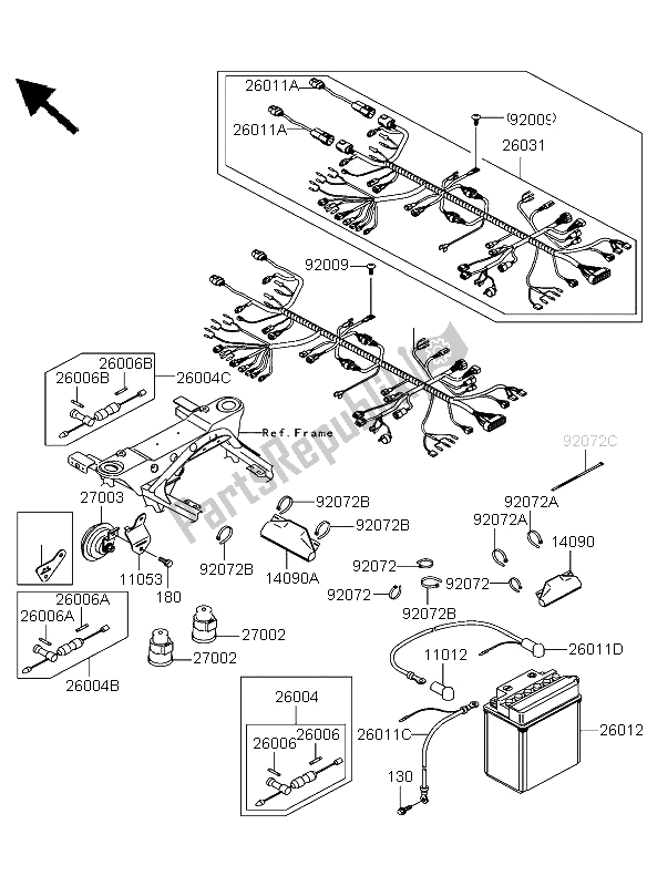 All parts for the Chassis Electrical Equipment of the Kawasaki KVF 360 2004