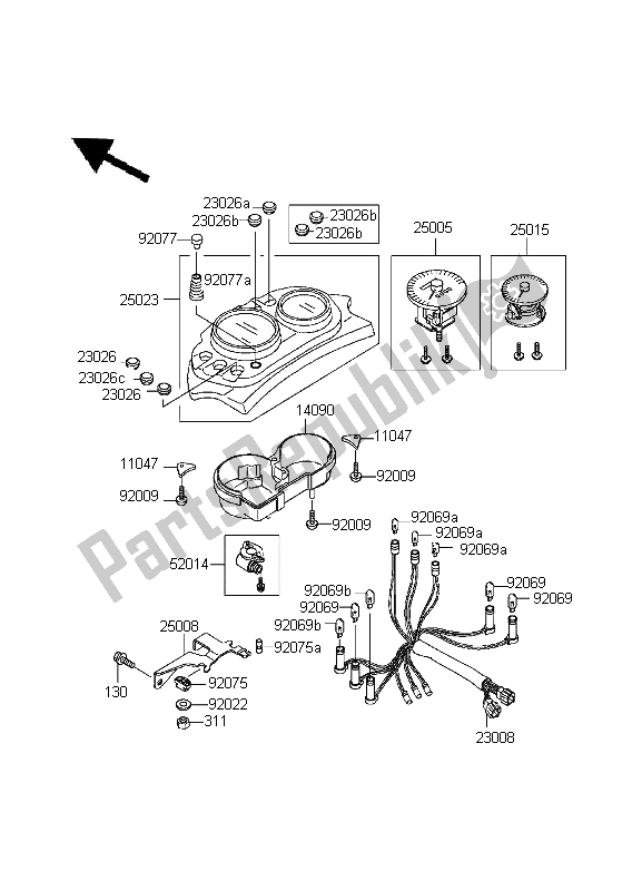 Toutes les pièces pour le Mètre du Kawasaki KLE 500 1996