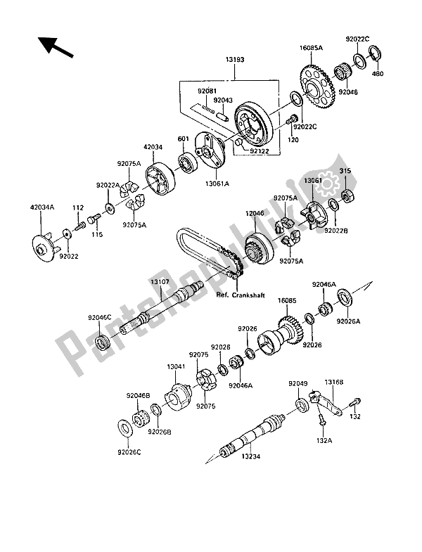 Tutte le parti per il Equilibratore del Kawasaki GPZ 900R 1987