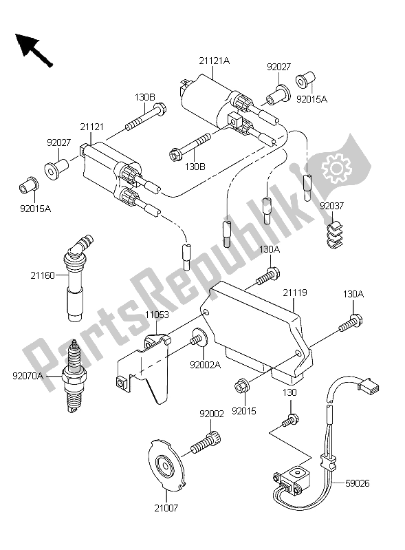 All parts for the Ignition System of the Kawasaki ZZR 600 2006