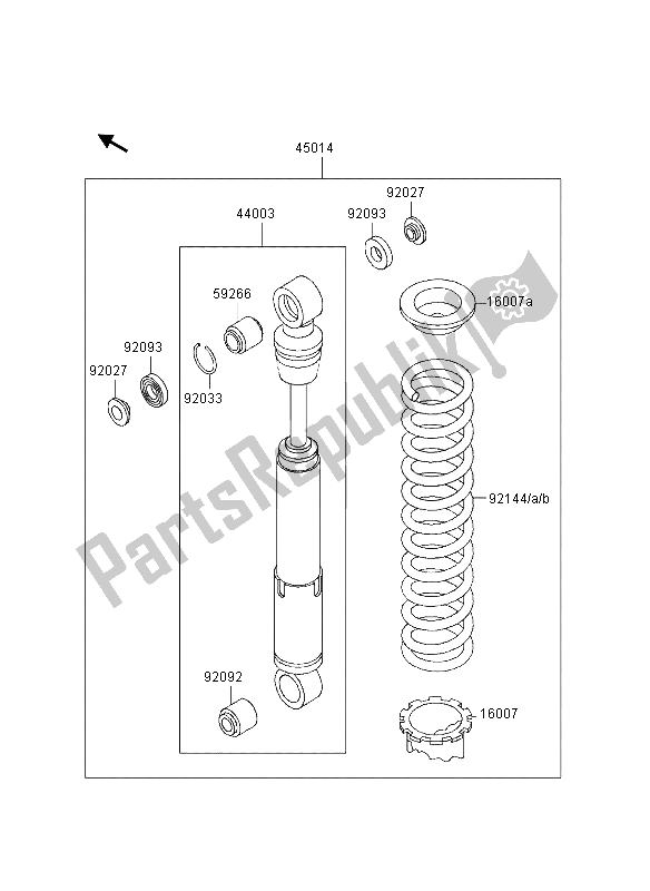 Tutte le parti per il Ammortizzatore del Kawasaki KX 60 1997 Tutte le parti per il Ammortizzatore del Kawasaki KX 60 1997