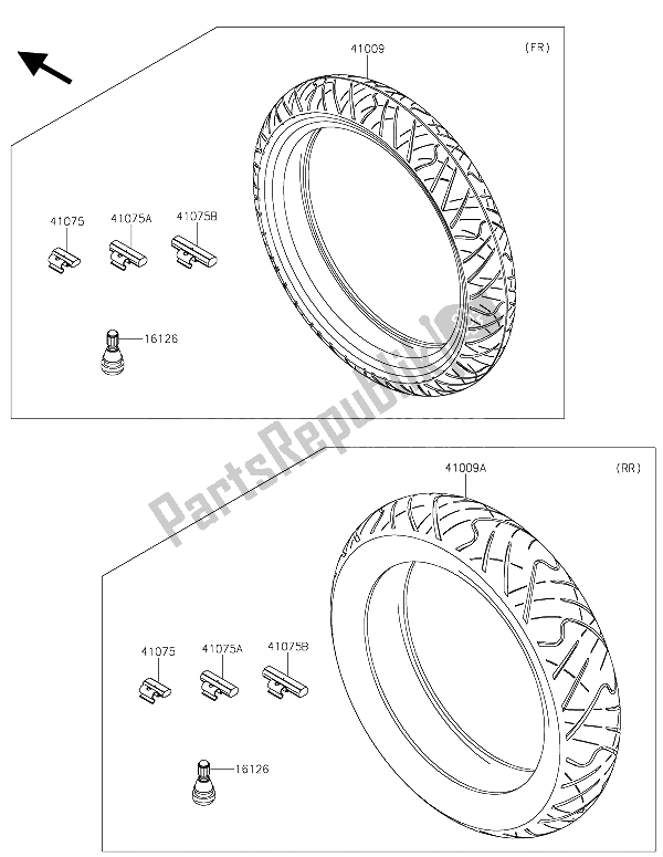 All parts for the Tires of the Kawasaki Z 300 ABS 2015