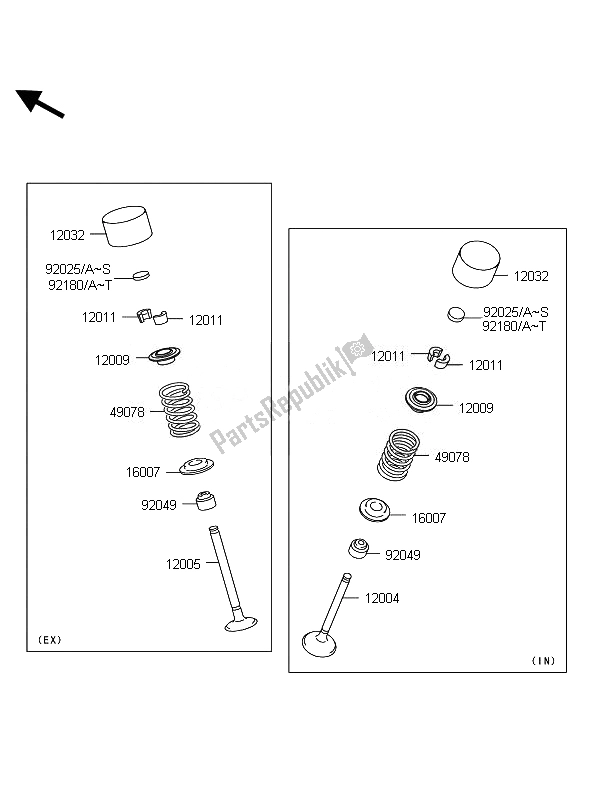 All parts for the Valve of the Kawasaki 1400 GTR ABS 2010