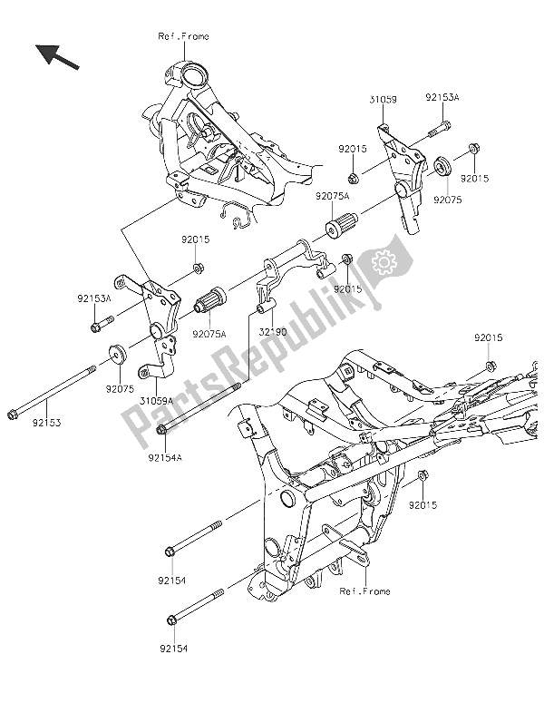 Tutte le parti per il Supporto Del Motore del Kawasaki Z 300 2016