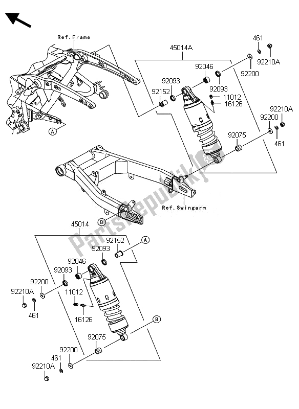 All parts for the Suspension & Shock Absorber of the Kawasaki VN 1700 Classic ABS 2010