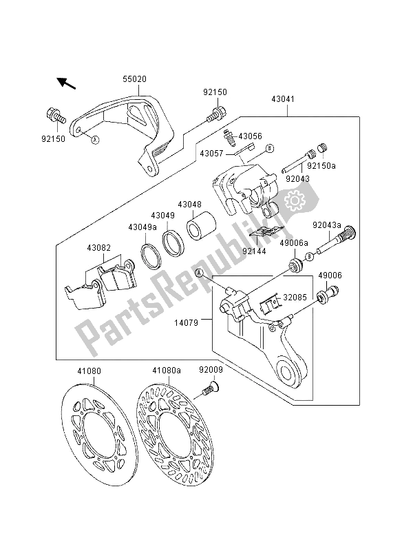 Todas las partes para Freno Trasero de Kawasaki KX 125 1997