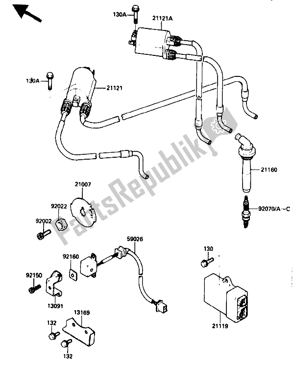 Todas las partes para Bobina De Encendido de Kawasaki ZX 10 1000 1989