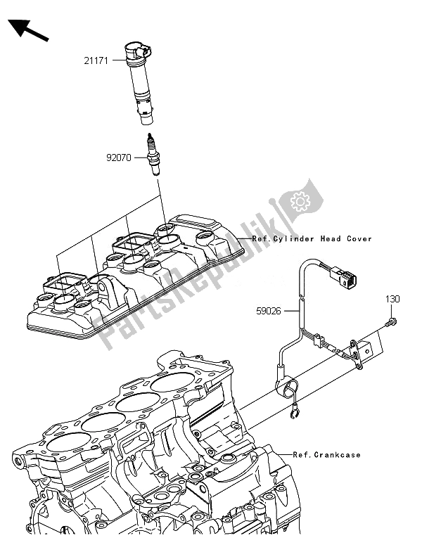 All parts for the Ignition System of the Kawasaki Ninja ZX 6R 600 2014