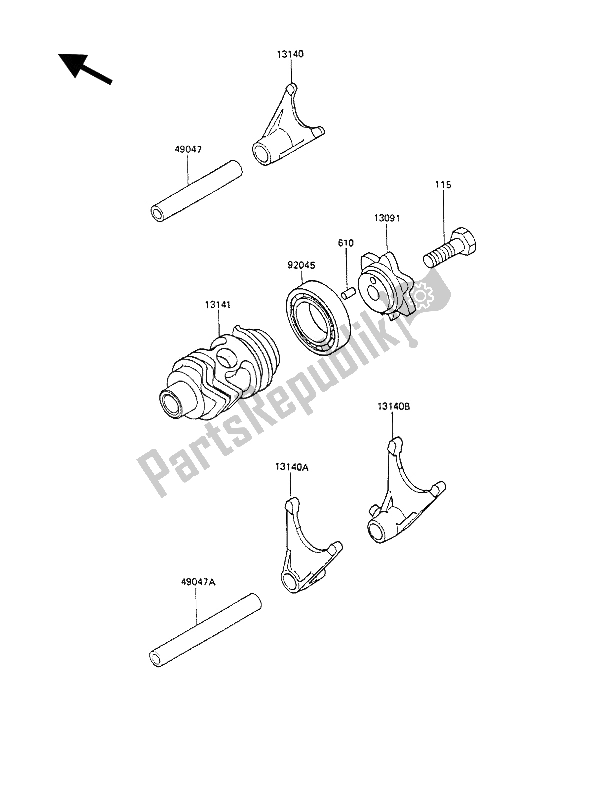 Todas las partes para Tambor De Cambio De Marcha Y Horquilla (s) De Cambio de Kawasaki KX 80 1990