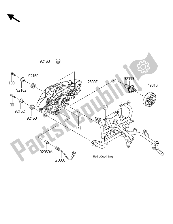 Todas as partes de Farol (s) do Kawasaki Ninja 250 SL ABS 2015