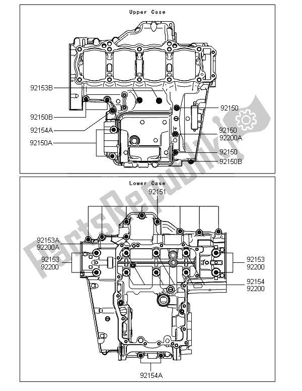 Todas las partes para Patrón De Perno Del Cárter de Kawasaki ZX 1000 SX 2014