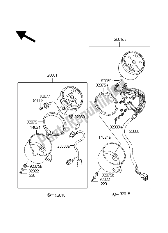 All parts for the Meter of the Kawasaki EL 252 1999