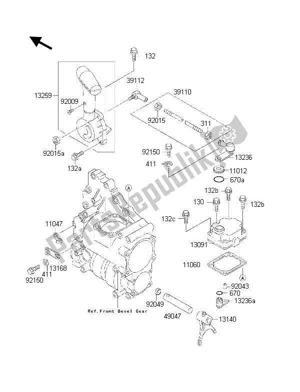 Tutte le parti per il Controllo del Kawasaki KLF 300 4X4 2001