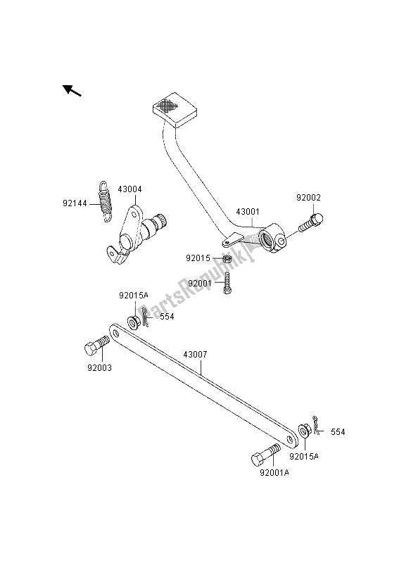 Toutes les pièces pour le Pédale De Frein du Kawasaki EN 500 1995