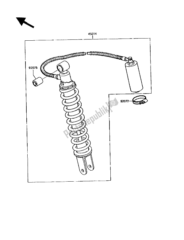 All parts for the Shock Absorber(s) of the Kawasaki KMX 200 1989