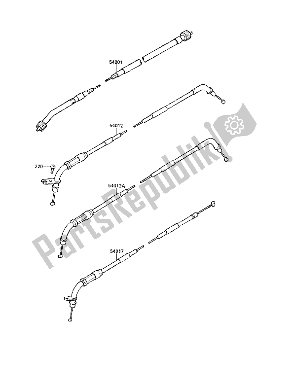 All parts for the Cables of the Kawasaki ZL 1000 1988