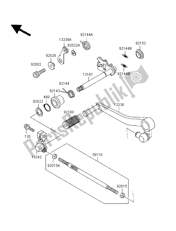 Wszystkie części do Mechanizm Zmiany Biegów Kawasaki Ninja ZX 7R 750 1996