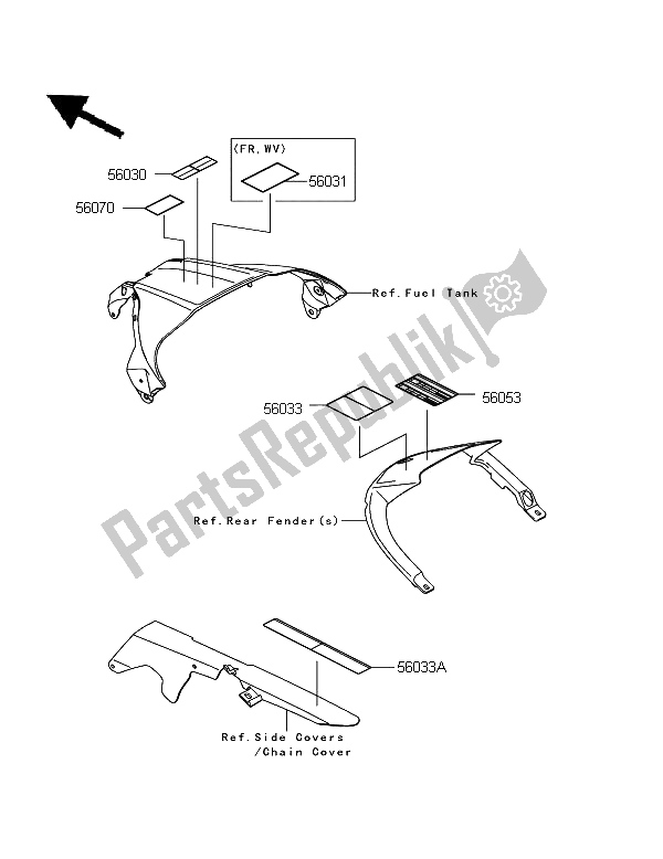 Tutte le parti per il Etichette del Kawasaki Ninja ZX 10R 1000 2012