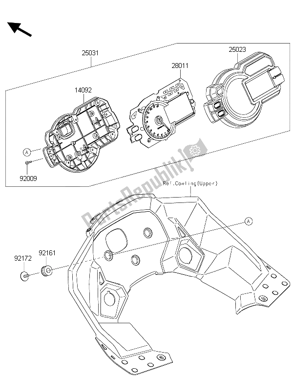 Toutes les pièces pour le Mètre (s) du Kawasaki Versys 1000 2015