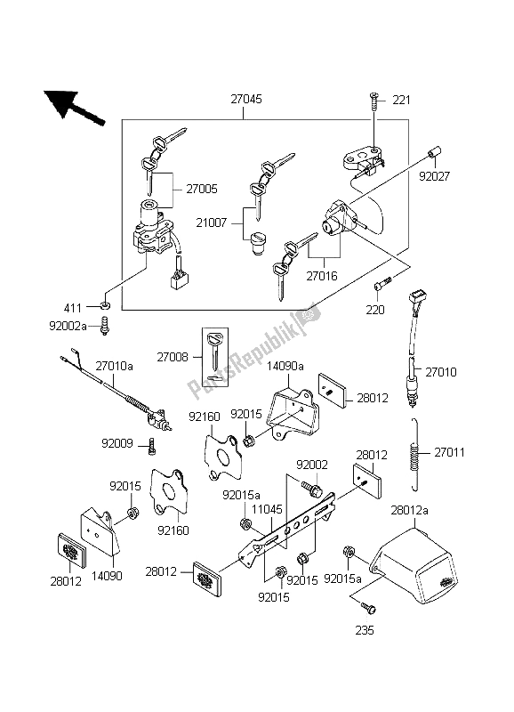 Todas as partes de Chave De Ignição do Kawasaki Ninja ZX 7R 750 1999