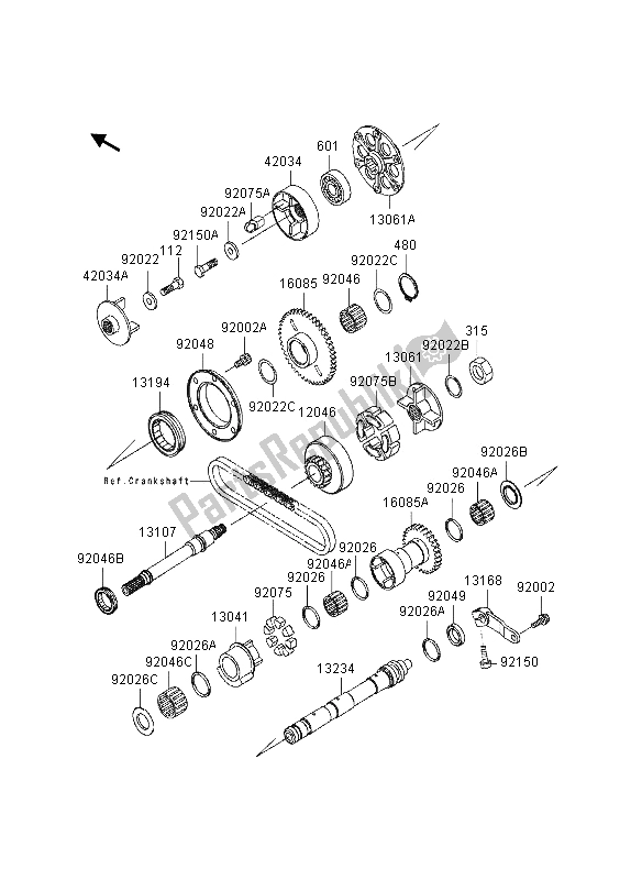 Alle onderdelen voor de Balancer van de Kawasaki GPZ 1100 1995