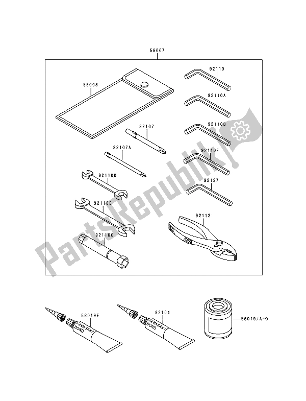 All parts for the Tool of the Kawasaki Zephyr 750 1994