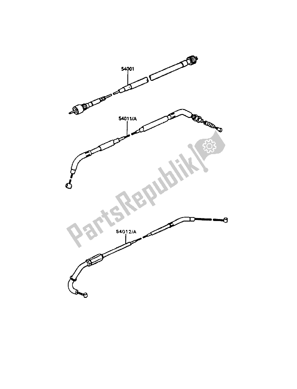 Alle onderdelen voor de Kabels van de Kawasaki GT 550 1987