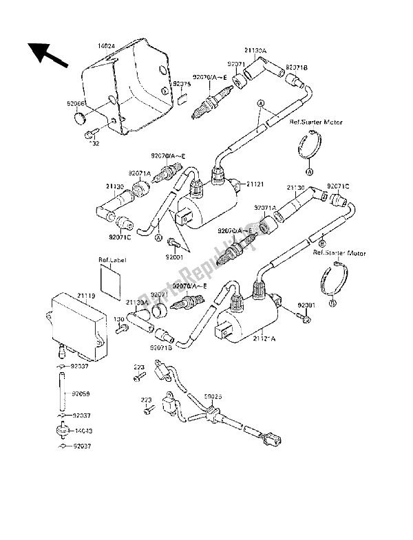 All parts for the Ignition Coil of the Kawasaki VN 1500 SE 1990