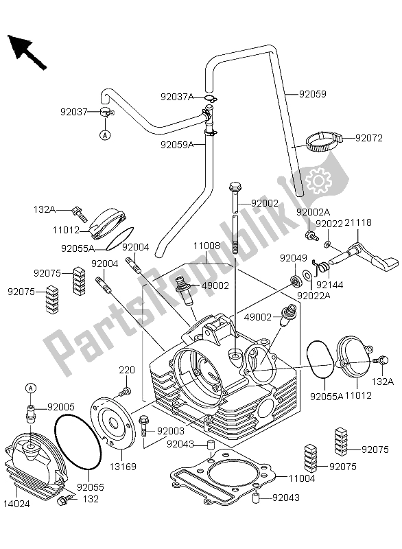 Tutte le parti per il Testata del Kawasaki KLF 300 4X4 2003