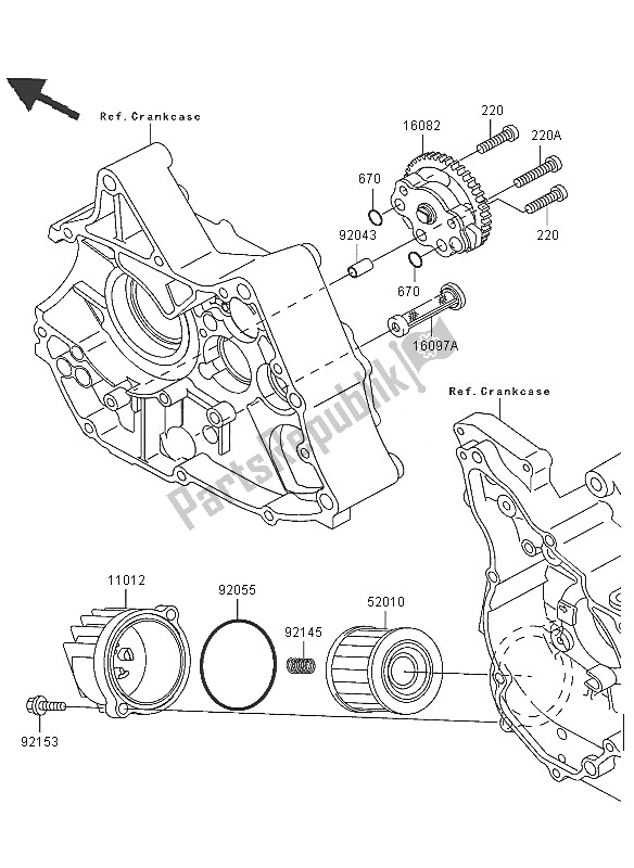 Todas las partes para Bomba De Aceite de Kawasaki KLX 110 2005