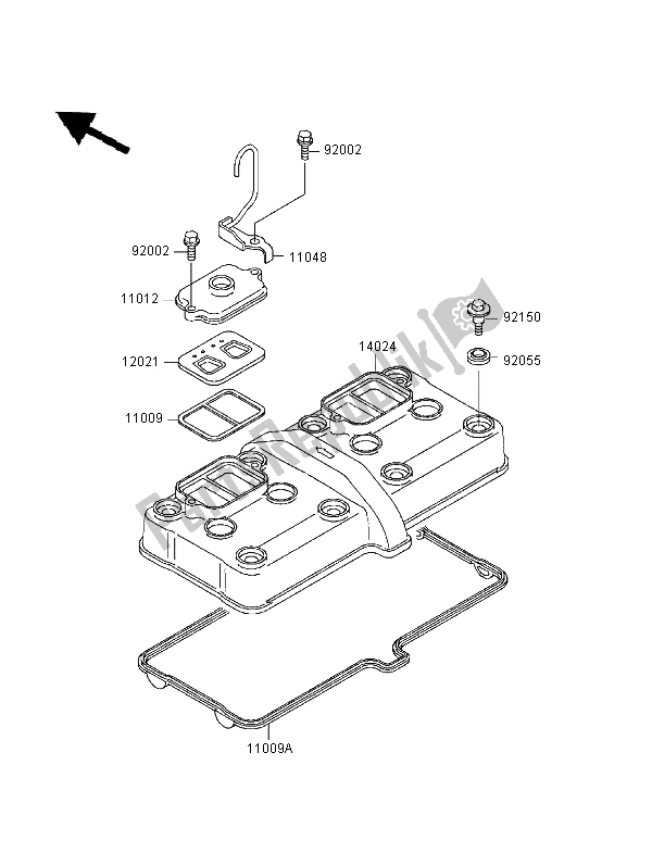 All parts for the Cylinder Head Cover of the Kawasaki ZZR 600 1995