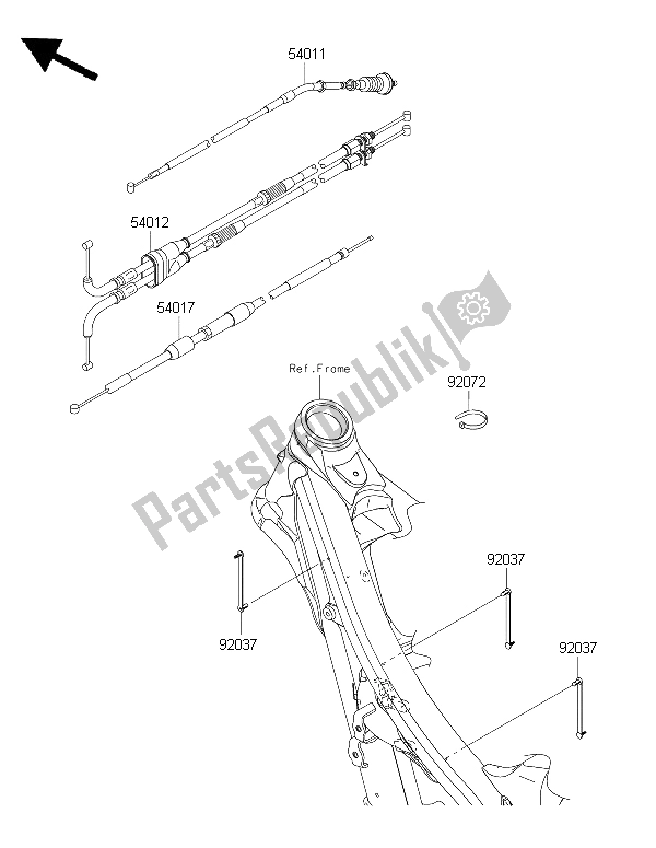 Toutes les pièces pour le Câbles du Kawasaki KLX 450R 2015