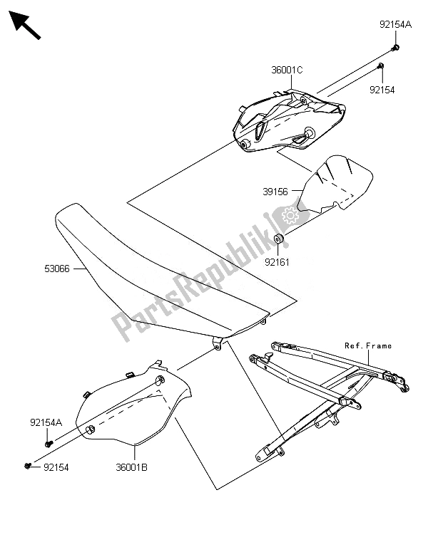 Toutes les pièces pour le Couvercles Latéraux du Kawasaki KX 250F 2014