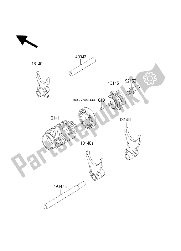 Todas las partes para Cambio De Marcha Tambor Y Cambio Tenedor de Kawasaki KX 125 2003