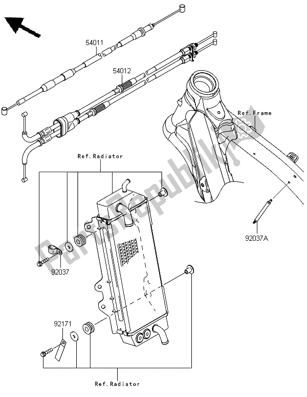 All parts for the Cables of the Kawasaki KX 250F 2012