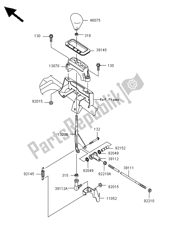 All parts for the Control of the Kawasaki KVF 650 4X4 2011