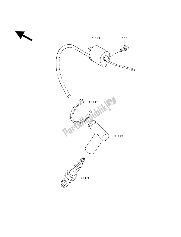 All parts for the Ignition Coil of the Kawasaki KX 80 SW LW 1992