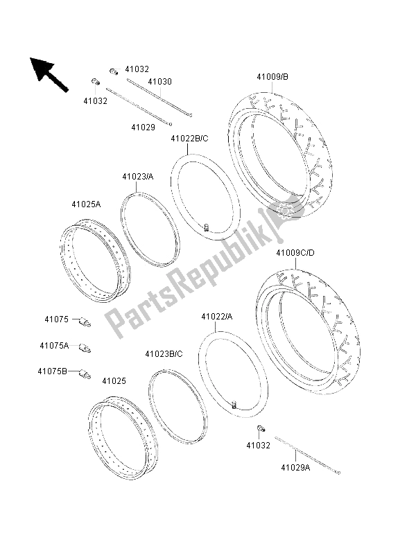 Todas las partes para Llantas de Kawasaki VN 1500 Classic FI 2002