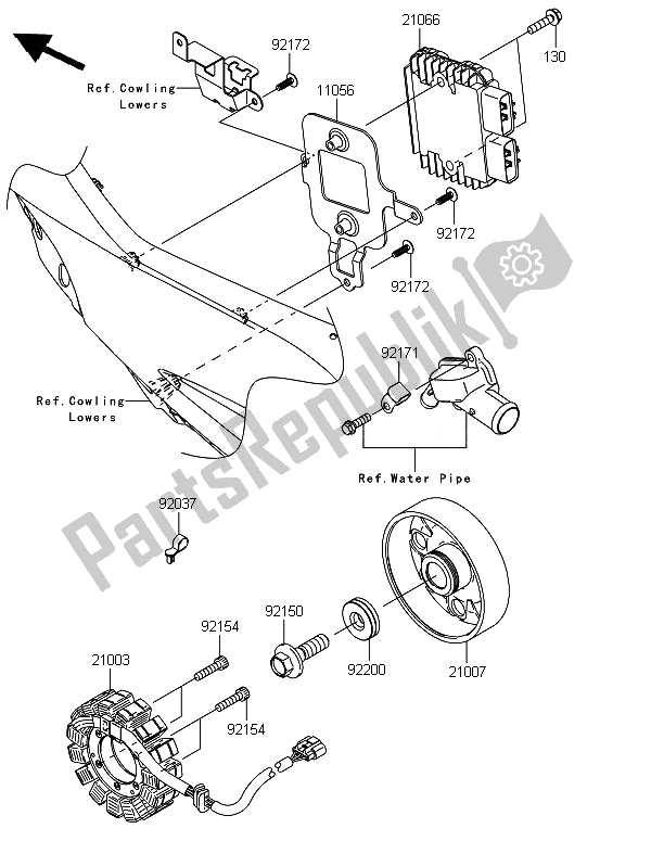 All parts for the Generator of the Kawasaki Ninja ZX 10R 1000 2014