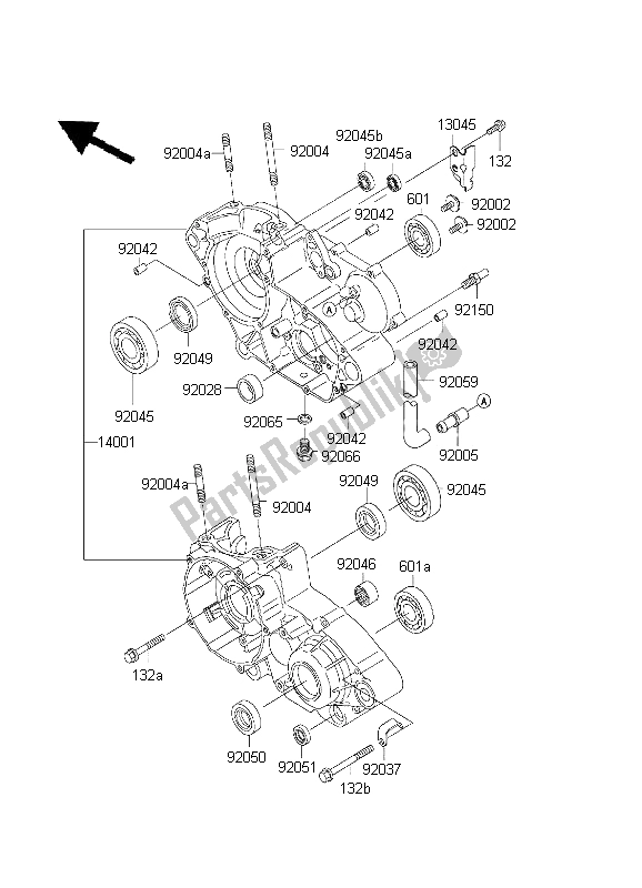 Todas as partes de Bloco Do Motor do Kawasaki KDX 200 2003