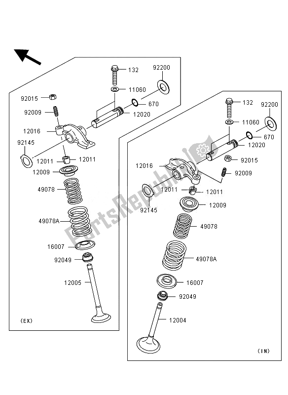Wszystkie części do Zawór Kawasaki KVF 360 2007