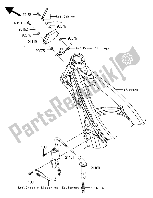 All parts for the Ignition System of the Kawasaki KX 450F 2006