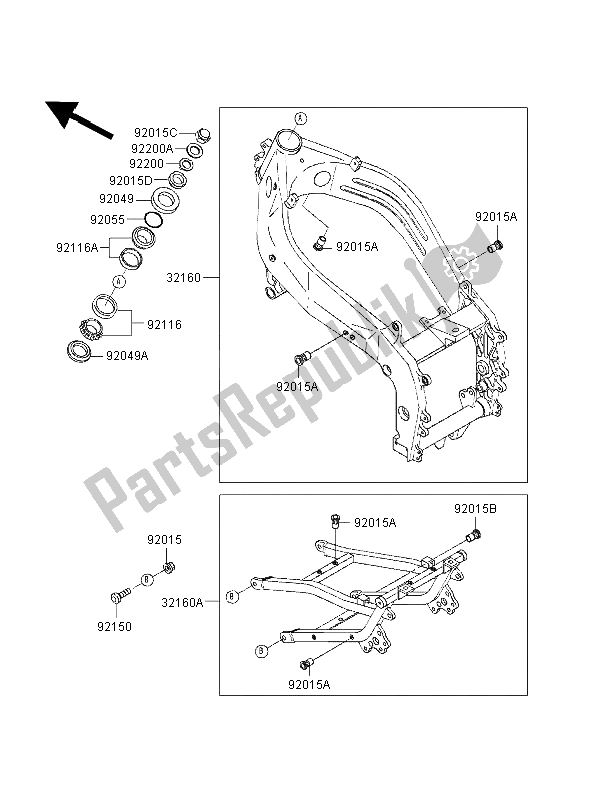 Toutes les pièces pour le Cadre du Kawasaki ZXR 400 1998