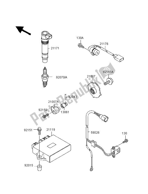 All parts for the Ignition System of the Kawasaki Ninja ZX 9R 900 1998