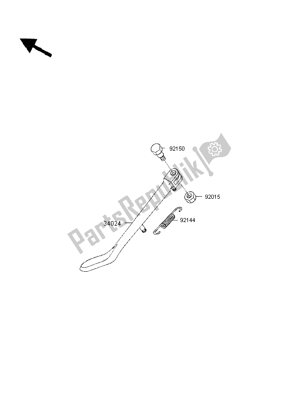 All parts for the Stand of the Kawasaki VN 1500 Classic 1997