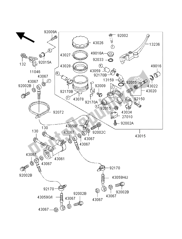 Todas las partes para Cilindro Maestro Delantero de Kawasaki ZXR 400 1998