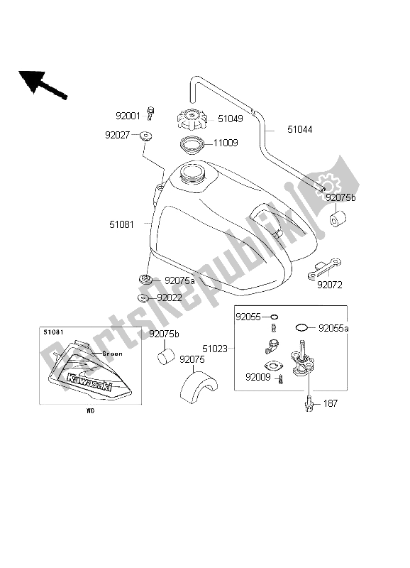 Toutes les pièces pour le Réservoir D'essence du Kawasaki KX 60 1999