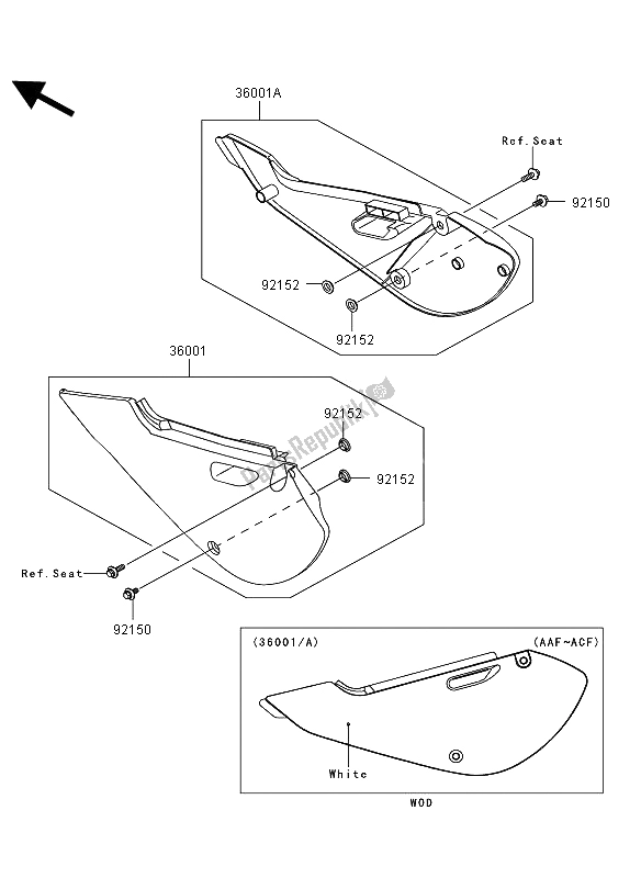 All parts for the Side Covers of the Kawasaki KX 65 2013