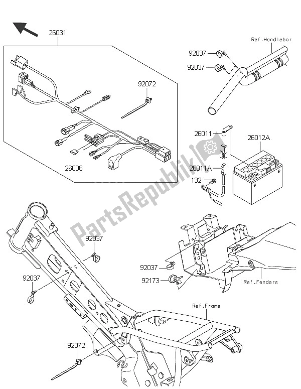 All parts for the Chassis Electrical Equipment of the Kawasaki KLX 110 2016